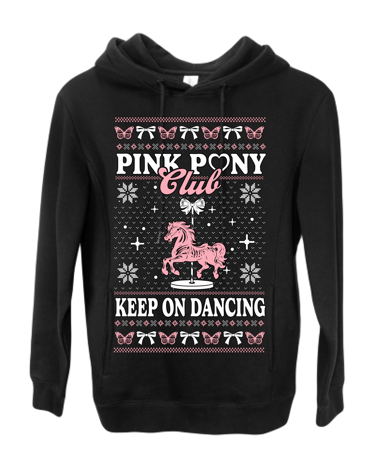 Pink Pony Club Pop Star Keep on Dancing, Iconic Music Concert Fan Merch Ugly Christmas Sweater Ugly Christmas Premium Side-Pocket Hoodie Sweatshirt