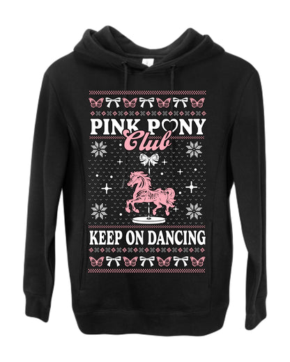 Pink Pony Club Pop Star Keep on Dancing, Iconic Music Concert Fan Merch Ugly Christmas Sweater Ugly Christmas Premium Side-Pocket Hoodie Sweatshirt