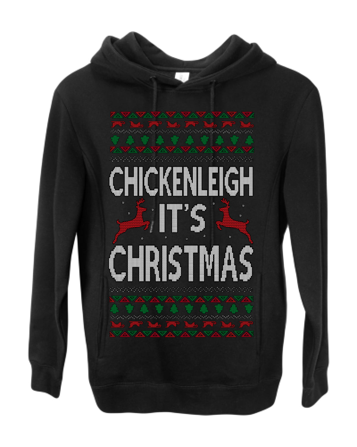 Chickenleigh It's Christmas Funny Viral Trending Meme Ugly Christmas Sweater Ugly Christmas Premium Side-Pocket Hoodie Sweatshirt