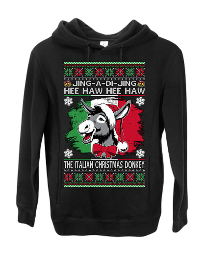 Jing a Di Jing Dominick the Italian Christmas Donkey, Classic New York Brooklyn Xmas Song Lyrics, Ugly Christmas Sweater Ugly Christmas Premium Side-Pocket Hoodie Sweatshirt