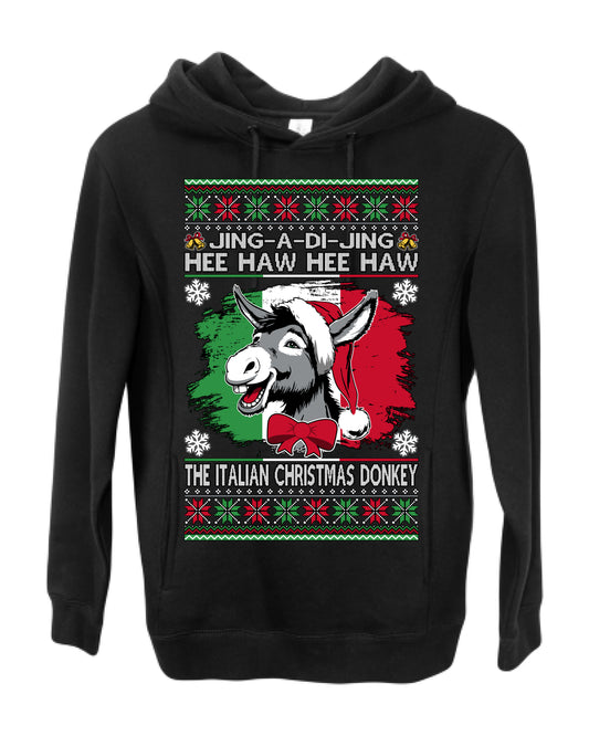 Jing a Di Jing Dominick the Italian Christmas Donkey, Classic New York Brooklyn Xmas Song Lyrics, Ugly Christmas Sweater Ugly Christmas Premium Side-Pocket Hoodie Sweatshirt