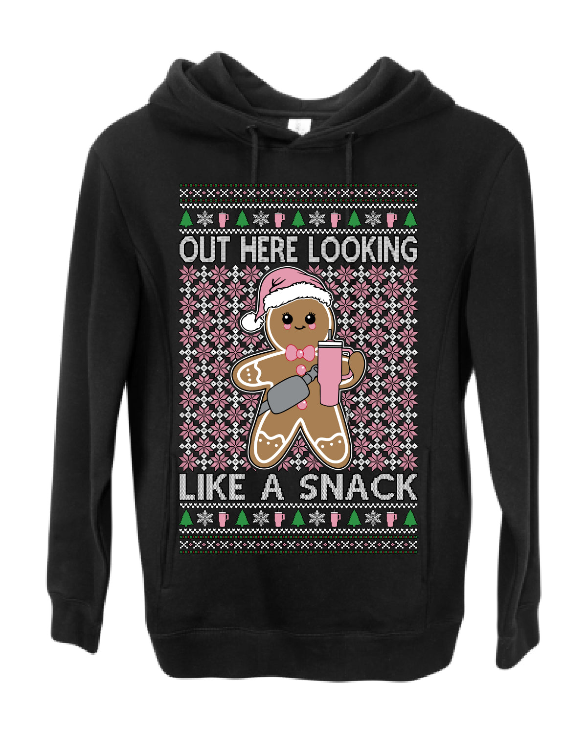 Out Here Looking Like a Snack Cute Xmas Cookie Ugly Christmas Sweater Ugly Christmas Premium Side-Pocket Hoodie Sweatshirt