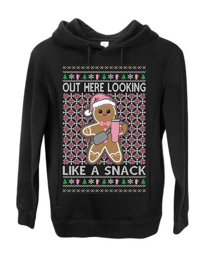 Out Here Looking Like a Snack Cute Xmas Cookie Ugly Christmas Sweater Ugly Christmas Premium Side-Pocket Hoodie Sweatshirt