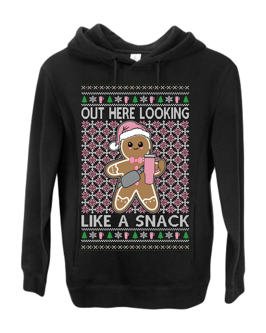 Out Here Looking Like a Snack Cute Xmas Cookie Ugly Christmas Sweater Ugly Christmas Premium Side-Pocket Hoodie Sweatshirt