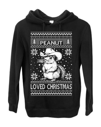 Peanut Loved Christmas, Funny Viral NYC New York Squirrel Meme Trending Save Our Pets Memes, Ugly Christmas Sweater Ugly Christmas Premium Side-Pocket Hoodie Sweatshirt
