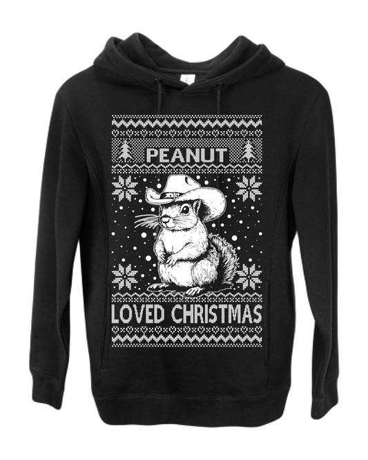 Peanut Loved Christmas, Funny Viral NYC New York Squirrel Meme Trending Save Our Pets Memes, Ugly Christmas Sweater Ugly Christmas Premium Side-Pocket Hoodie Sweatshirt