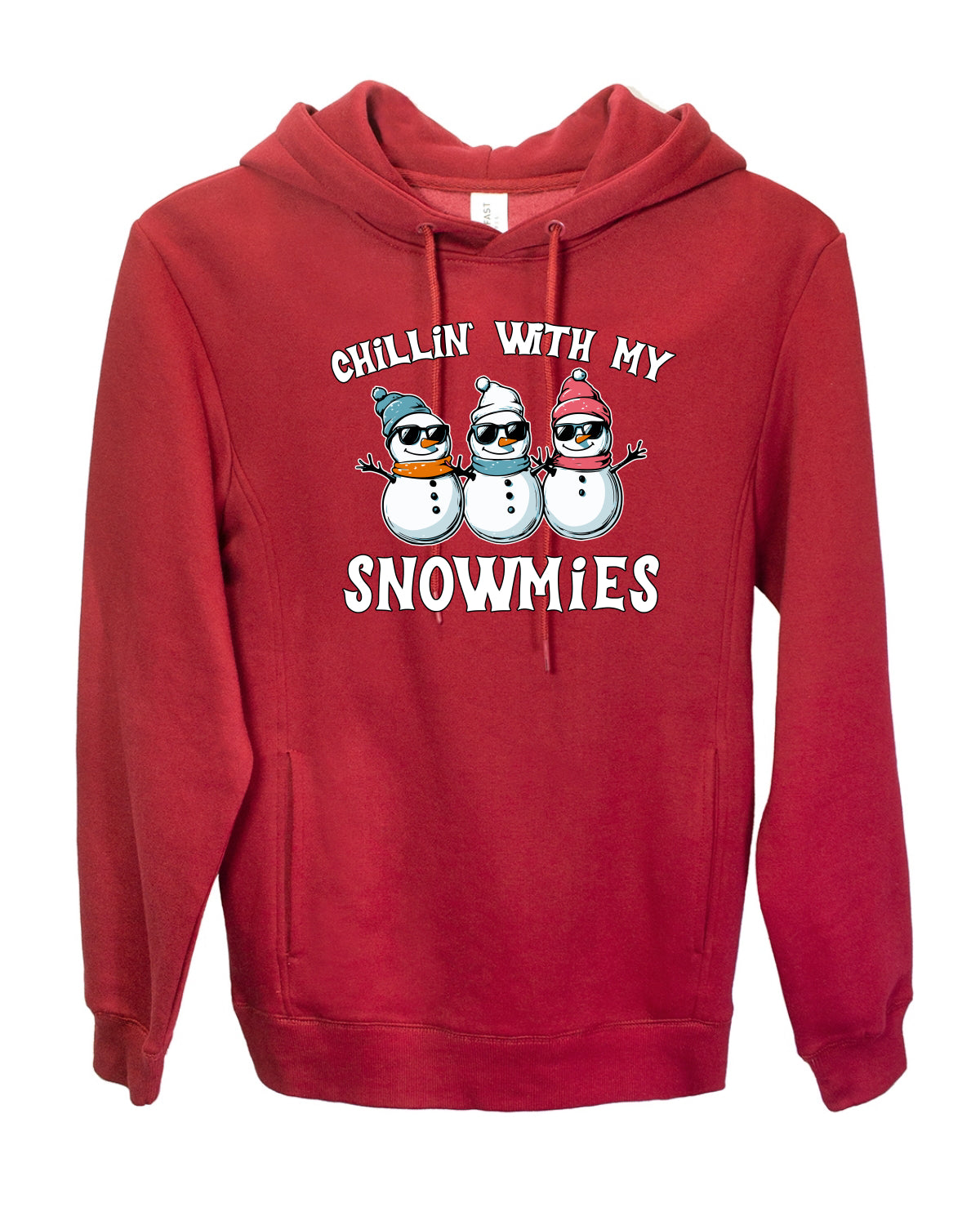Chillin With My Snowmies, Funny Cute Snow Man Winter Holiday Snowman Homies  Ugly Christmas Premium Side-Pocket Hoodie Sweatshirt