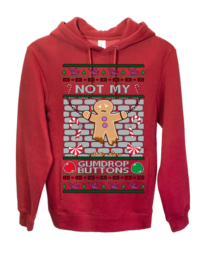 Not My Gumdrop Buttons, Funny Classic 2000s Kid Teen Movie Quote, Ugly Christmas Sweater Ugly Christmas Premium Side-Pocket Hoodie Sweatshirt