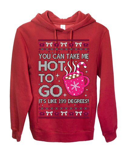 You Can Take Me Hot to Go, Hot Cocoa Viral Midwest Princess Dance Song Pop Music Merchandise Concert Tour Merch, Winter Xmas Ugly Christmas Sweater Ugly Christmas Premium Side-Pocket Hoodie Sweatshirt