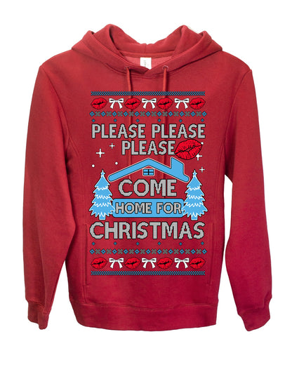 Please Please Please Come Home for Xmas, Sabrina Fan Viral Pop Song Concert Tour Merch, Ugly Christmas Sweater Ugly Christmas Premium Side-Pocket Hoodie Sweatshirt