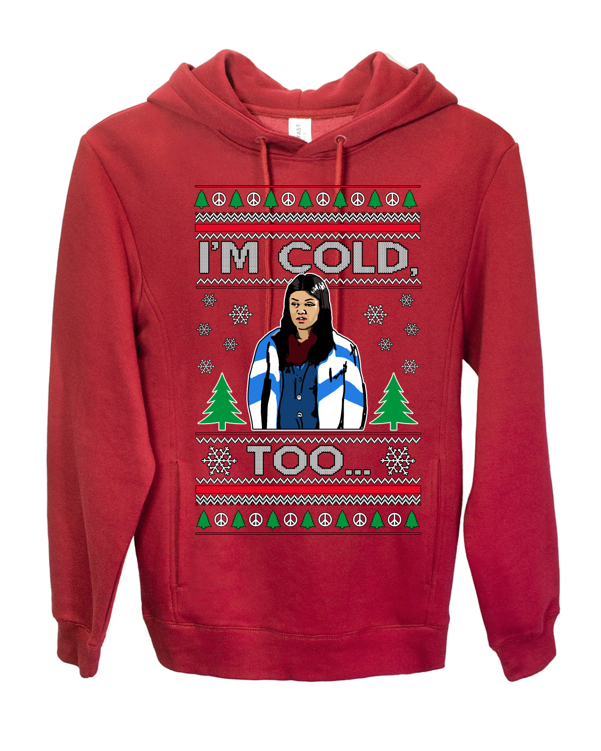 Damn Jackie I Can't Control the Weather, I'm Cold Too, Funny 70s Show Hyde Fez Kelso TV Shows Quotes, Couples Ugly Christmas Sweater Set Ugly Christmas Premium Side-Pocket Hoodie Sweatshirt