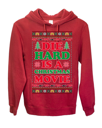 Die Hard is a Christmas Movie Classic, McClane Hans Nakatomi Plaza Xmas Party Holiday Movies, Ugly Christmas Sweater Crewneck Sweatshirt Ugly Christmas Premium Side-Pocket Hoodie Sweatshirt