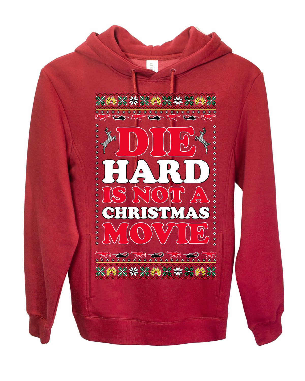 Die Hard is Not a Christmas Movie Classic, McClane Hans Nakatomi Plaza Xmas Party Holiday Movies, Ugly Christmas Sweater Crewneck Sweatshirt Ugly Christmas Premium Side-Pocket Hoodie Sweatshirt