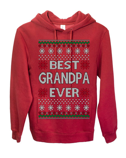 Best Grandpa Ever Classic Xmas Winter Holidays Ugly Christmas Sweater Ugly Christmas Premium Side-Pocket Hoodie Sweatshirt