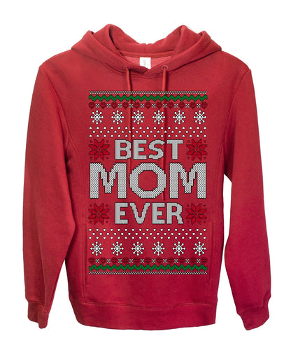 Best Mom Ever Classic Xmas Winter Holidays Ugly Christmas Sweater Ugly Christmas Premium Side-Pocket Hoodie Sweatshirt