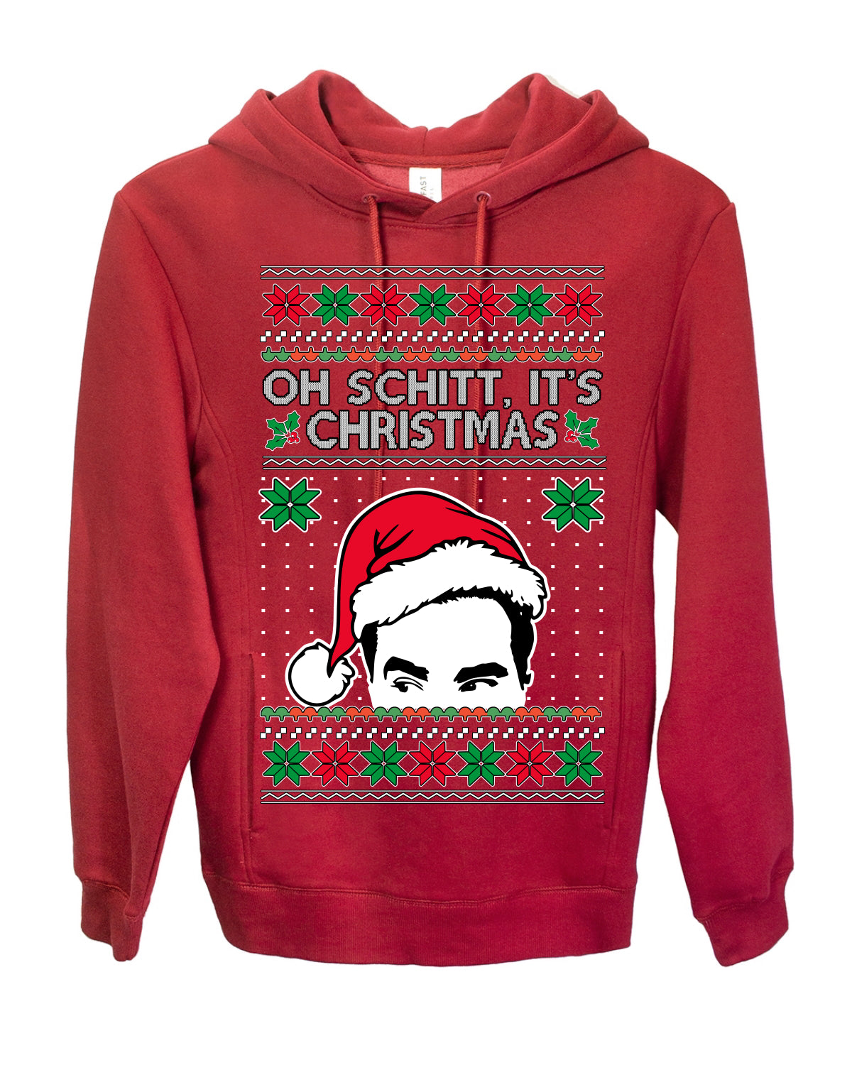 Oh Schitt It's Christmas Funny David TV Show Sitcom Ugly Christmas Sweater Ugly Christmas Premium Side-Pocket Hoodie Sweatshirt