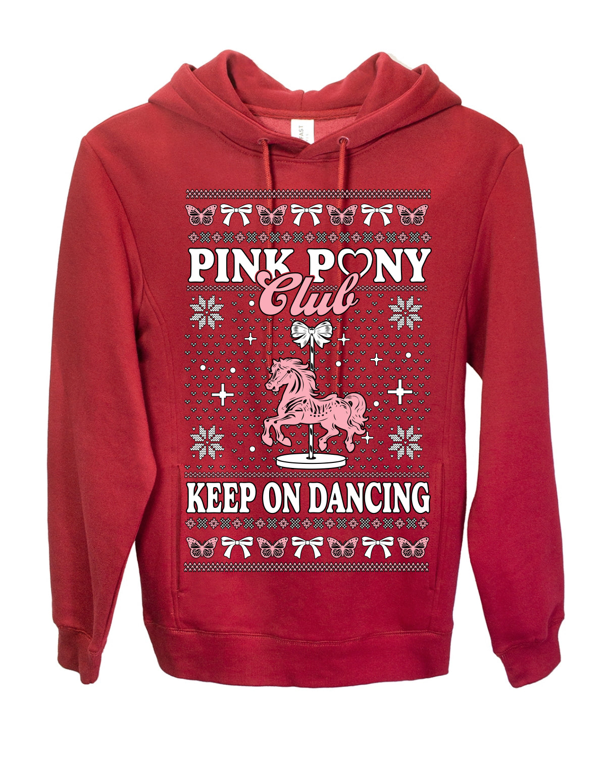 Pink Pony Club Pop Star Keep on Dancing, Iconic Music Concert Fan Merch Ugly Christmas Sweater Ugly Christmas Premium Side-Pocket Hoodie Sweatshirt