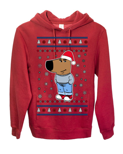 I'm Just a Chill Guy My New Character, Santa Dog Viral Meme Coin CHILLGUY Funny Internet Memes, Ugly Christmas Sweater Ugly Christmas Premium Side-Pocket Hoodie Sweatshirt
