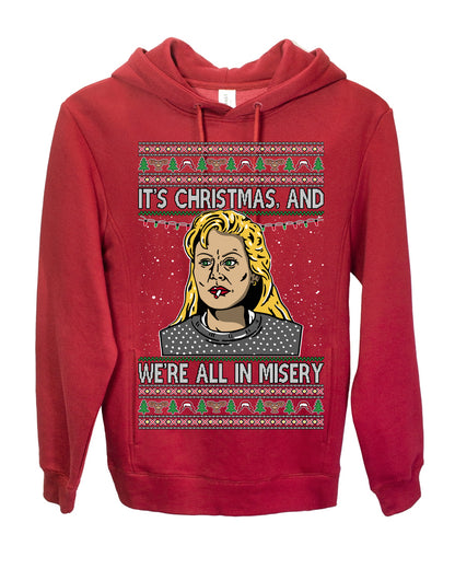 It's Christmas and We're All In Misery Funny Ellen Christmas Vacation Classic 80s Movie Xmas Ugly Christmas Sweater Ugly Christmas Premium Side-Pocket Hoodie Sweatshirt