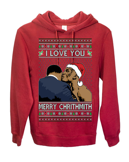 I Love You Merry Chrithmith Funny Mike Tyson Boxing Fight Meme Classic Funny Xmas, Ugly Christmas Sweater Ugly Christmas Premium Side-Pocket Hoodie Sweatshirt
