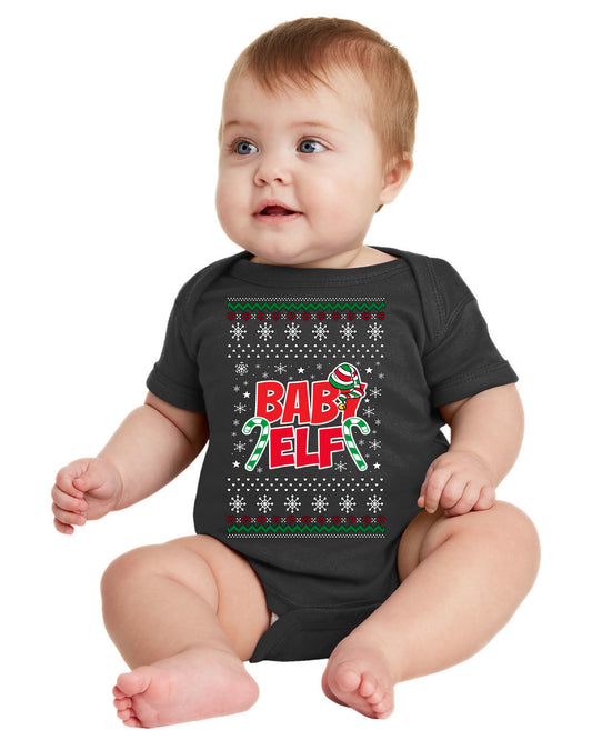 Baby Elf Cute Holiday Winter Infant Toddler Creeper Boys Girls Infant Bodysuit Ugly Christmas Baby Creeper Boys Girls Infant Bodysuit