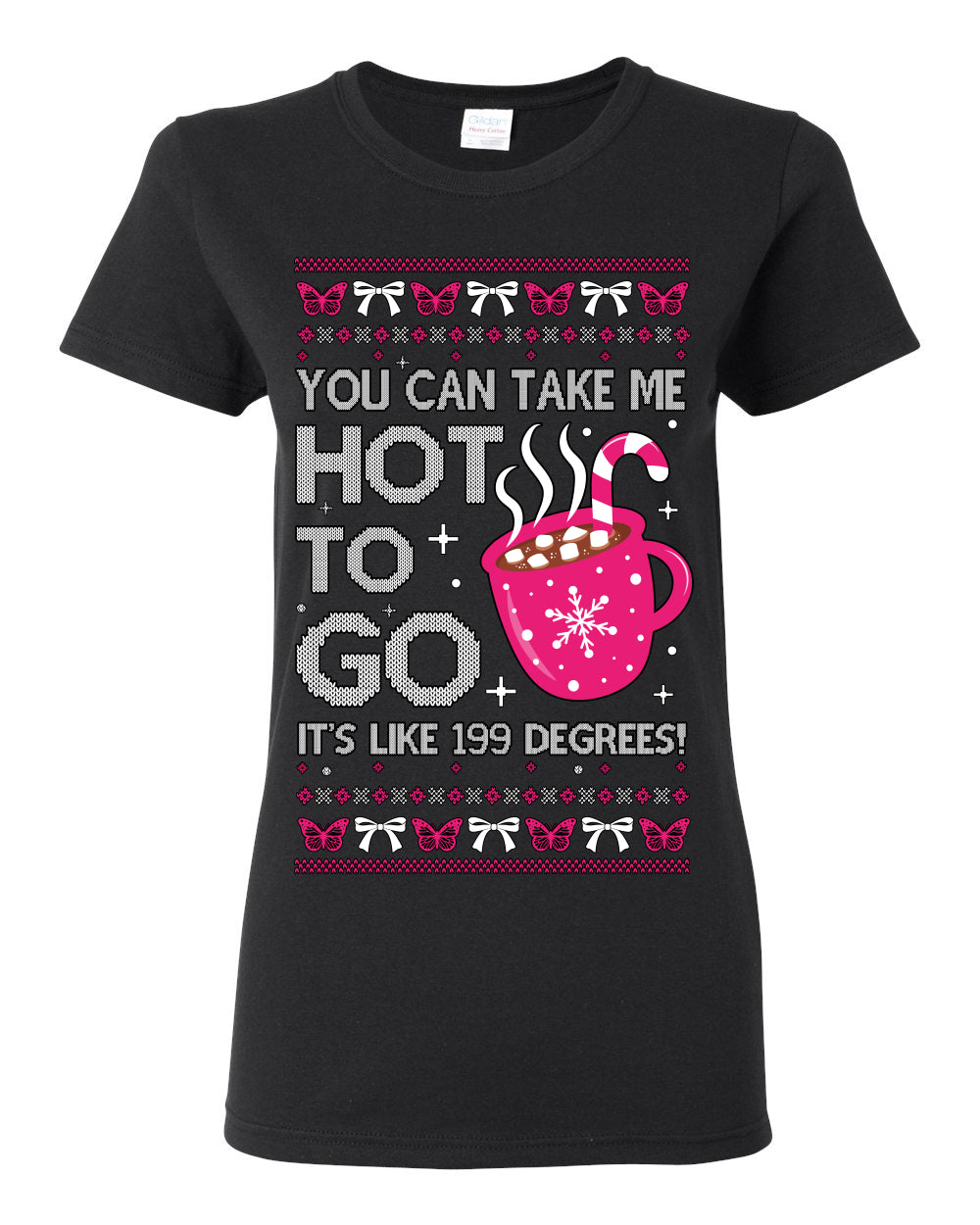 You Can Take Me Hot to Go, Hot Cocoa Viral Midwest Princess Dance Song Pop Music Merchandise Concert Tour Merch, Winter Xmas Ugly Christmas Sweater Ugly Christmas Womens Graphic T-Shirt
