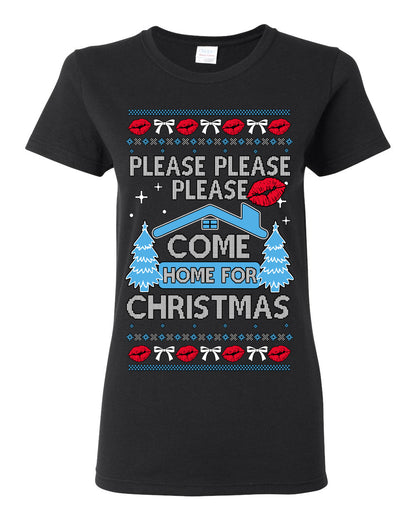 Please Please Please Come Home for Xmas, Sabrina Fan Viral Pop Song Concert Tour Merch, Ugly Christmas Sweater Ugly Christmas Womens Graphic T-Shirt