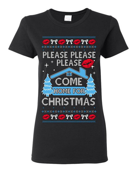 Please Please Please Come Home for Xmas, Sabrina Fan Viral Pop Song Concert Tour Merch, Ugly Christmas Sweater Ugly Christmas Womens Graphic T-Shirt