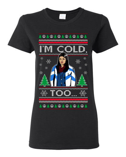 Damn Jackie I Can't Control the Weather, I'm Cold Too, Funny 70s Show Hyde Fez Kelso TV Shows Quotes, Couples Ugly Christmas Sweater Set Ugly Christmas Womens Graphic T-Shirt