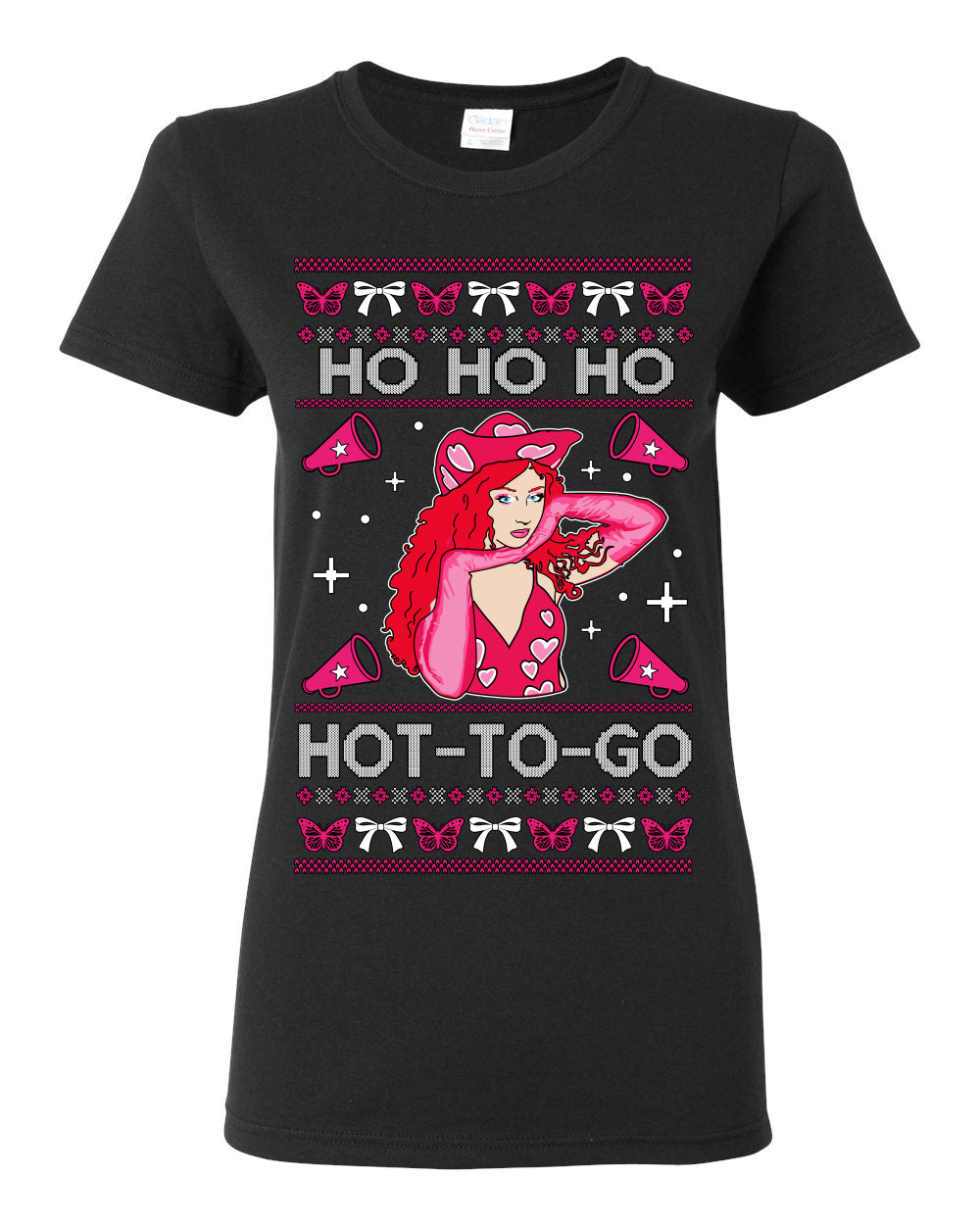 Ho Ho Ho Hot to Go, Viral Midwest Princess Song Dance Pop Star Concert Tour Merch, Ugly Christmas Sweater Ugly Christmas Womens Graphic T-Shirt