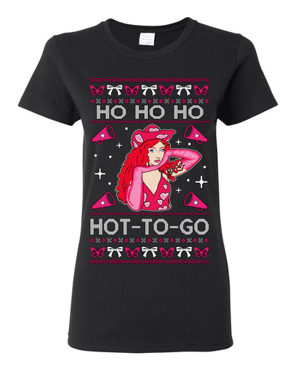 Ho Ho Ho Hot to Go, Viral Midwest Princess Song Dance Pop Star Concert Tour Merch, Ugly Christmas Sweater Ugly Christmas Womens Graphic T-Shirt