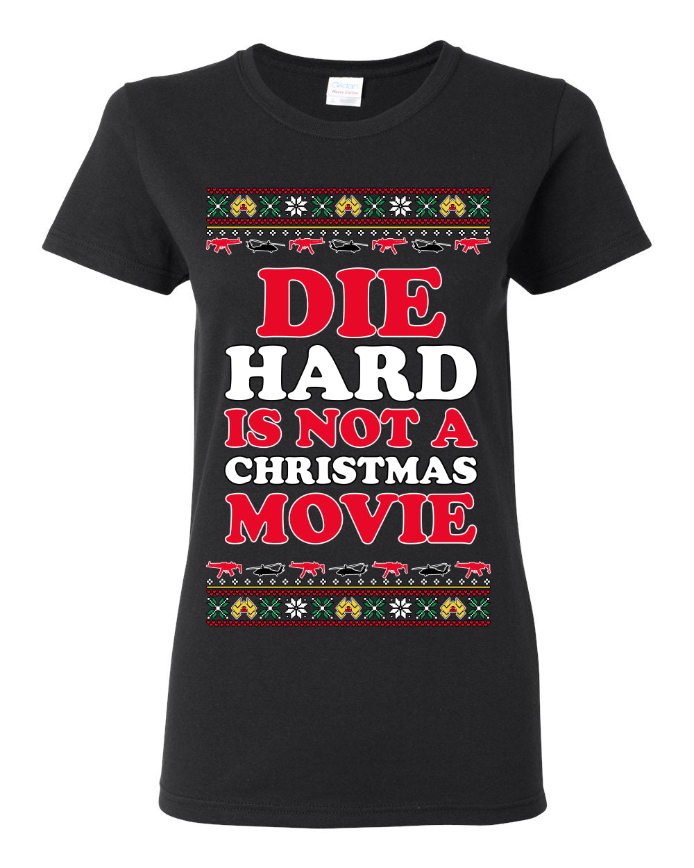Die Hard is Not a Christmas Movie Classic, McClane Hans Nakatomi Plaza Xmas Party Holiday Movies, Ugly Christmas Sweater Crewneck Sweatshirt Ugly Christmas Womens Graphic T-Shirt