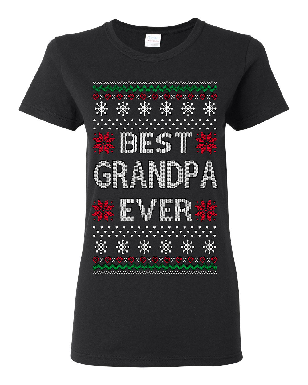 Best Grandpa Ever Classic Xmas Winter Holidays Ugly Christmas Sweater Ugly Christmas Womens Graphic T-Shirt