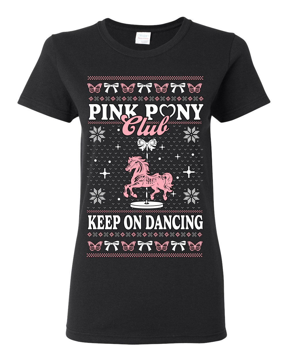 Pink Pony Club Pop Star Keep on Dancing, Iconic Music Concert Fan Merch Ugly Christmas Sweater Ugly Christmas Womens Graphic T-Shirt