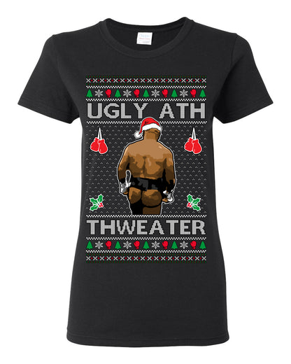 Ugly Ath Sweater Merry Chrithmith, Mike Tyson Butt Viral Ugly Ass Boxing Fight Meme Men Women Funny Ugly Christmas Sweater Ugly Christmas Womens Graphic T-Shirt