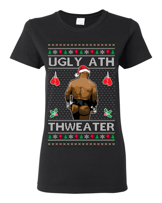Ugly Ath Sweater Merry Chrithmith, Mike Tyson Butt Viral Ugly Ass Boxing Fight Meme Men Women Funny Ugly Christmas Sweater Ugly Christmas Womens Graphic T-Shirt