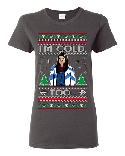 Damn Jackie I Can't Control the Weather, I'm Cold Too, Funny 70s Show Hyde Fez Kelso TV Shows Quotes, Couples Ugly Christmas Sweater Set Ugly Christmas Womens Graphic T-Shirt