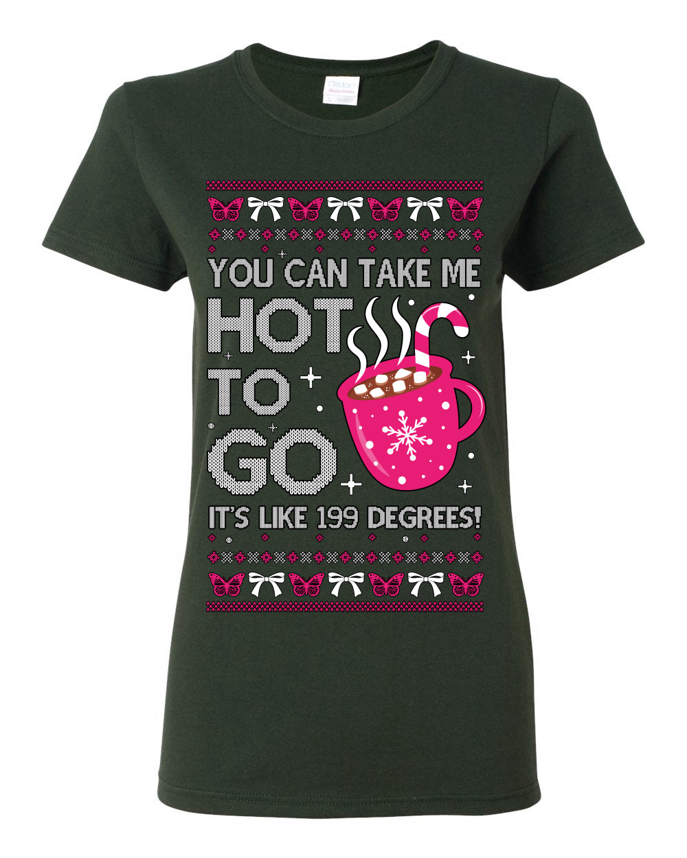 You Can Take Me Hot to Go, Hot Cocoa Viral Midwest Princess Dance Song Pop Music Merchandise Concert Tour Merch, Winter Xmas Ugly Christmas Sweater Ugly Christmas Womens Graphic T-Shirt