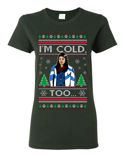 Damn Jackie I Can't Control the Weather, I'm Cold Too, Funny 70s Show Hyde Fez Kelso TV Shows Quotes, Couples Ugly Christmas Sweater Set Ugly Christmas Womens Graphic T-Shirt