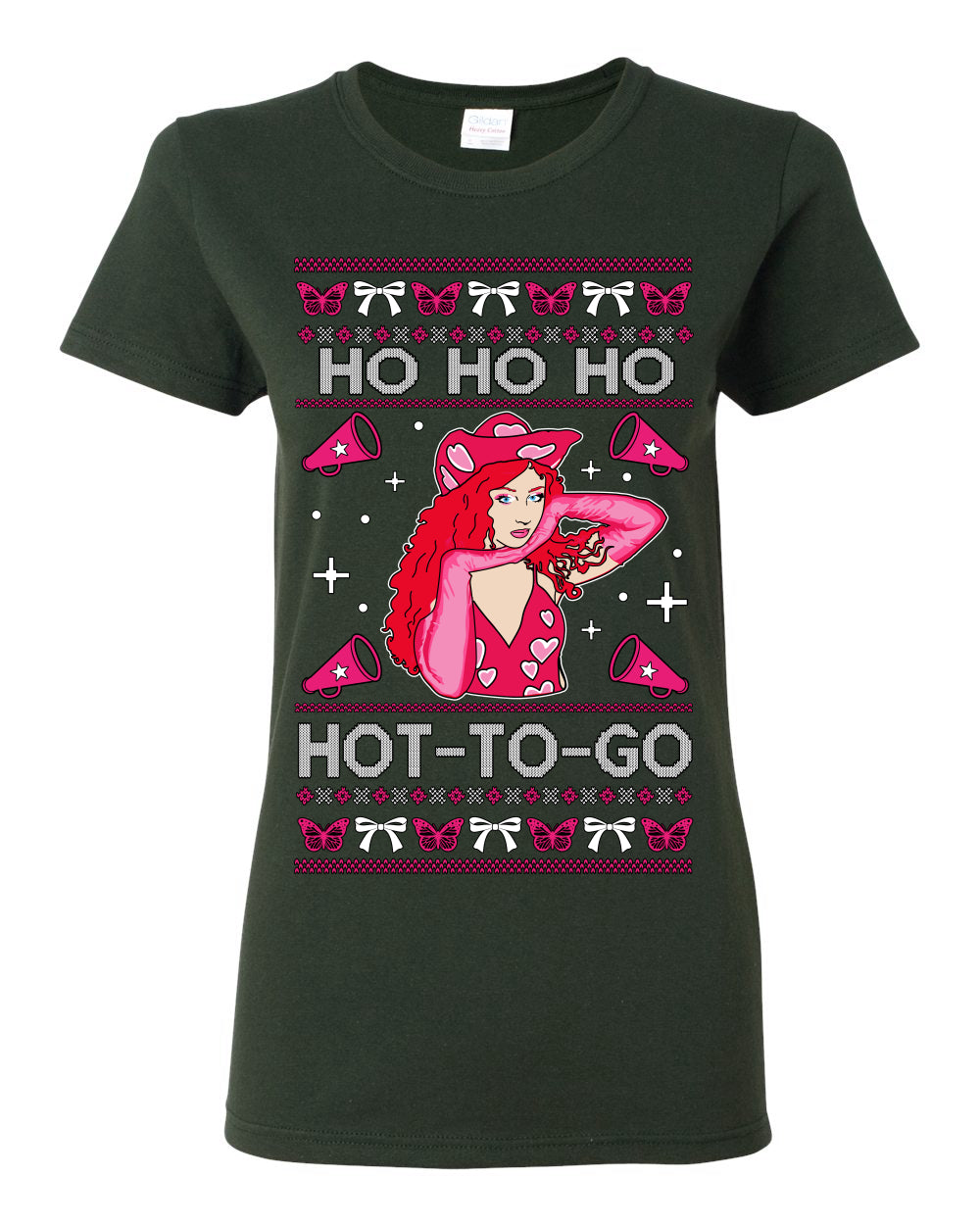 Ho Ho Ho Hot to Go, Viral Midwest Princess Song Dance Pop Star Concert Tour Merch, Ugly Christmas Sweater Ugly Christmas Womens Graphic T-Shirt
