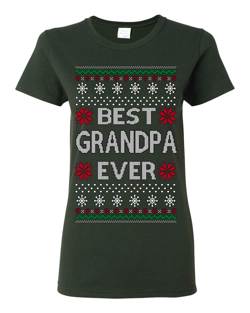 Best Grandpa Ever Classic Xmas Winter Holidays Ugly Christmas Sweater Ugly Christmas Womens Graphic T-Shirt