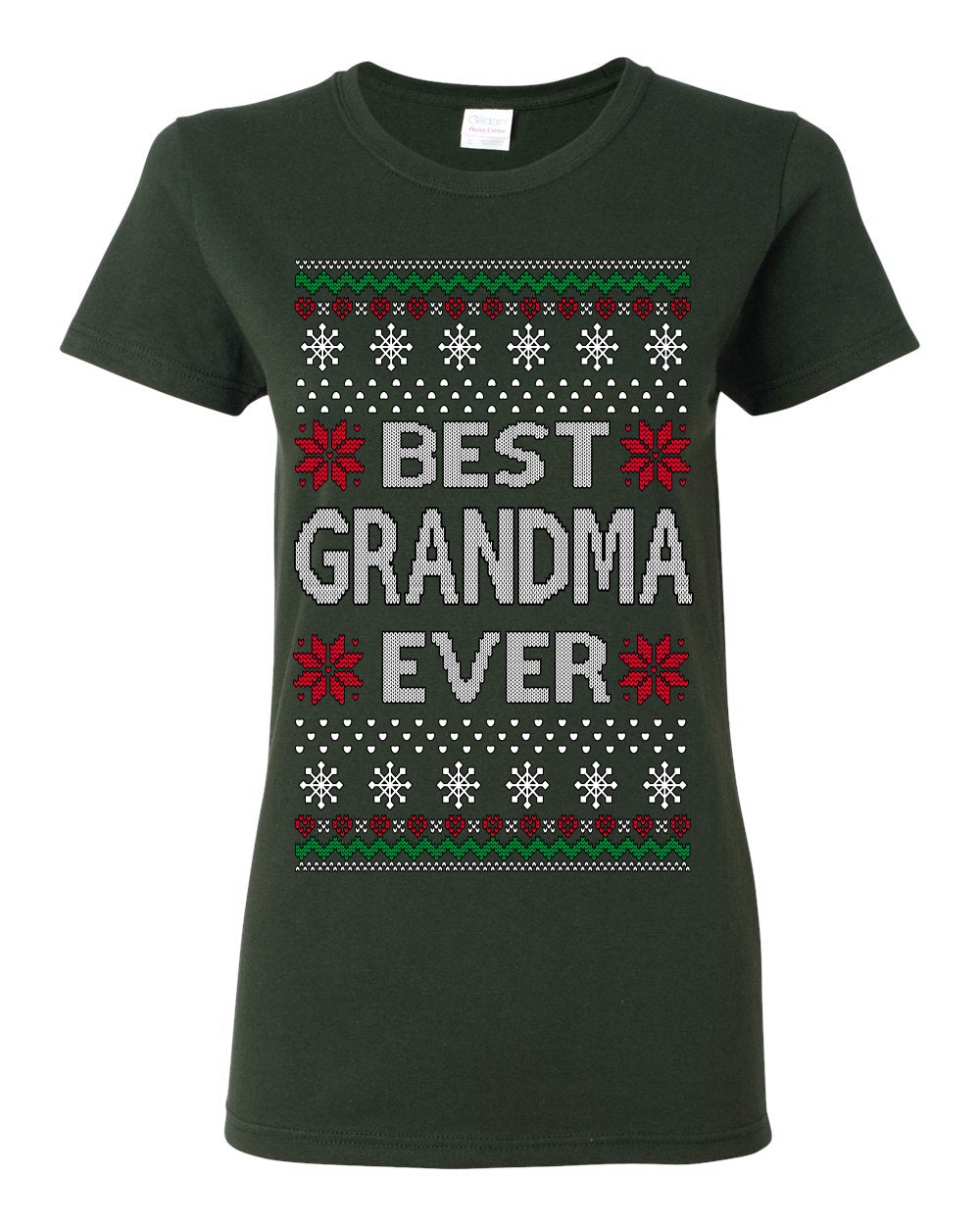 Best Grandma Ever Classic Xmas Winter Holidays Ugly Christmas Sweater Ugly Christmas Womens Graphic T-Shirt