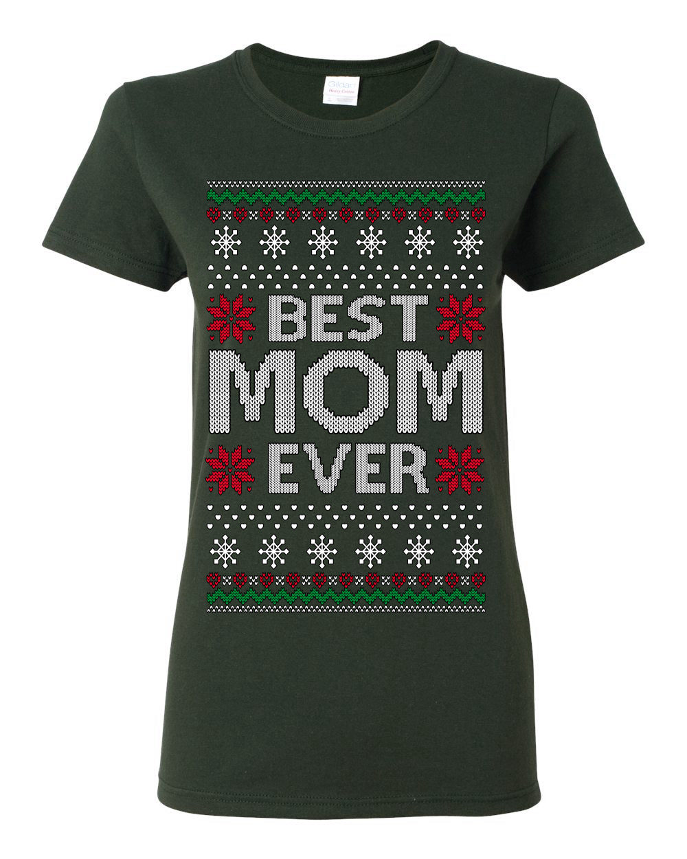Best Mom Ever Classic Xmas Winter Holidays Ugly Christmas Sweater Ugly Christmas Womens Graphic T-Shirt