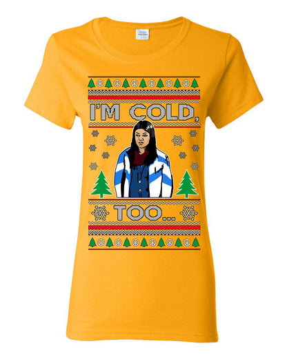Damn Jackie I Can't Control the Weather, I'm Cold Too, Funny 70s Show Hyde Fez Kelso TV Shows Quotes, Couples Ugly Christmas Sweater Set Ugly Christmas Womens Graphic T-Shirt