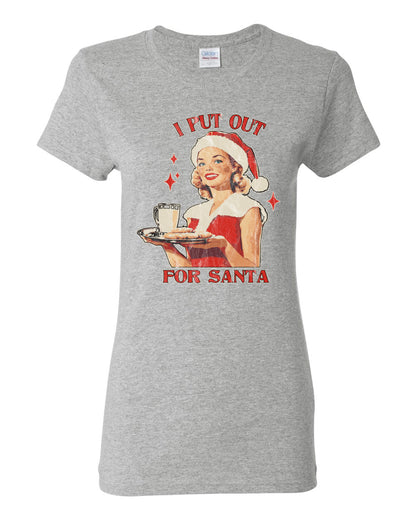 I Put Out For Santa | Funny Women Milk and Cookies Ugly Christmas Womens Graphic T-Shirt