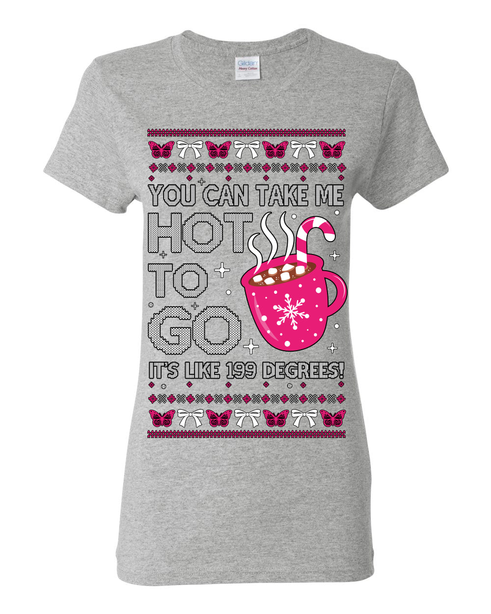 You Can Take Me Hot to Go, Hot Cocoa Viral Midwest Princess Dance Song Pop Music Merchandise Concert Tour Merch, Winter Xmas Ugly Christmas Sweater Ugly Christmas Womens Graphic T-Shirt