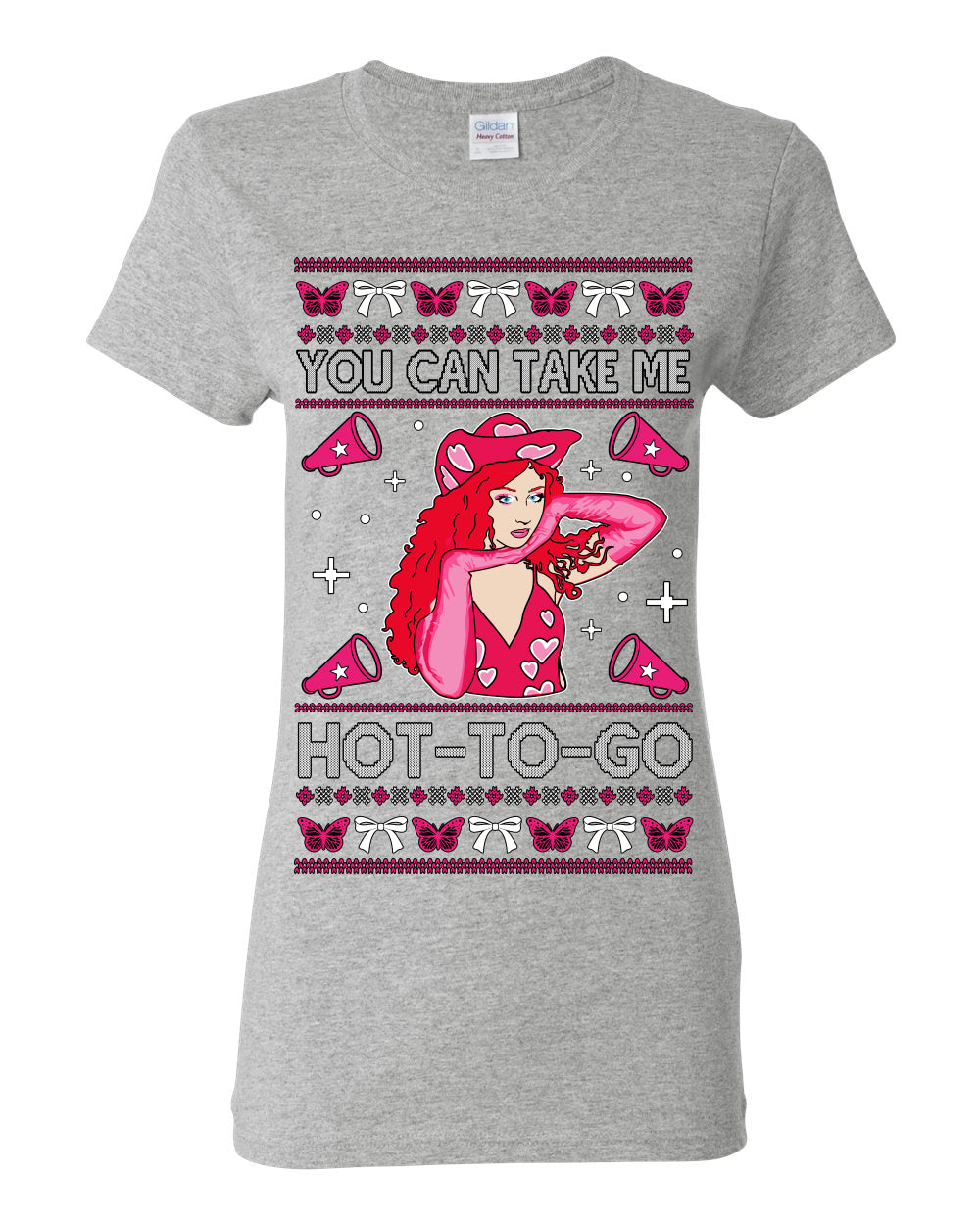You Can Take Me Hot to Go, Viral Midwest Princess Song Dance Pop Star Concert Tour Merch, Ugly Christmas Sweater Ugly Christmas Womens Graphic T-Shirt