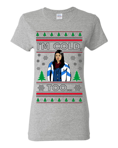 Damn Jackie I Can't Control the Weather, I'm Cold Too, Funny 70s Show Hyde Fez Kelso TV Shows Quotes, Couples Ugly Christmas Sweater Set Ugly Christmas Womens Graphic T-Shirt