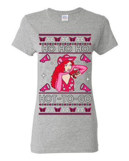 Ho Ho Ho Hot to Go, Viral Midwest Princess Song Dance Pop Star Concert Tour Merch, Ugly Christmas Sweater Ugly Christmas Womens Graphic T-Shirt