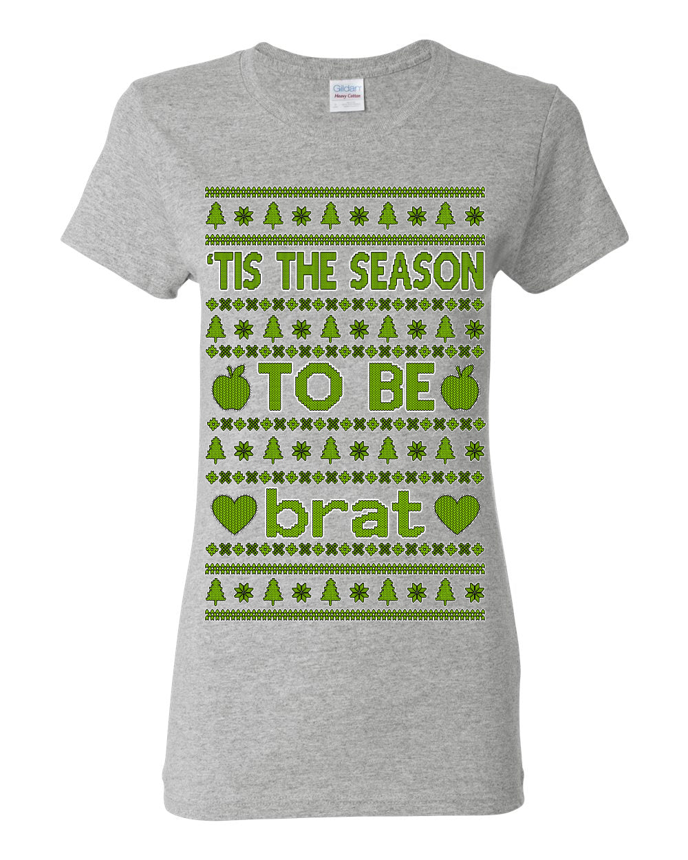 Tis the Season to Be Brat Green Text, Xmas Viral Meme Music Rave Concert Merch, Unisex Ugly Christmas Sweaters for Women Men Ugly Christmas Womens Graphic T-Shirt